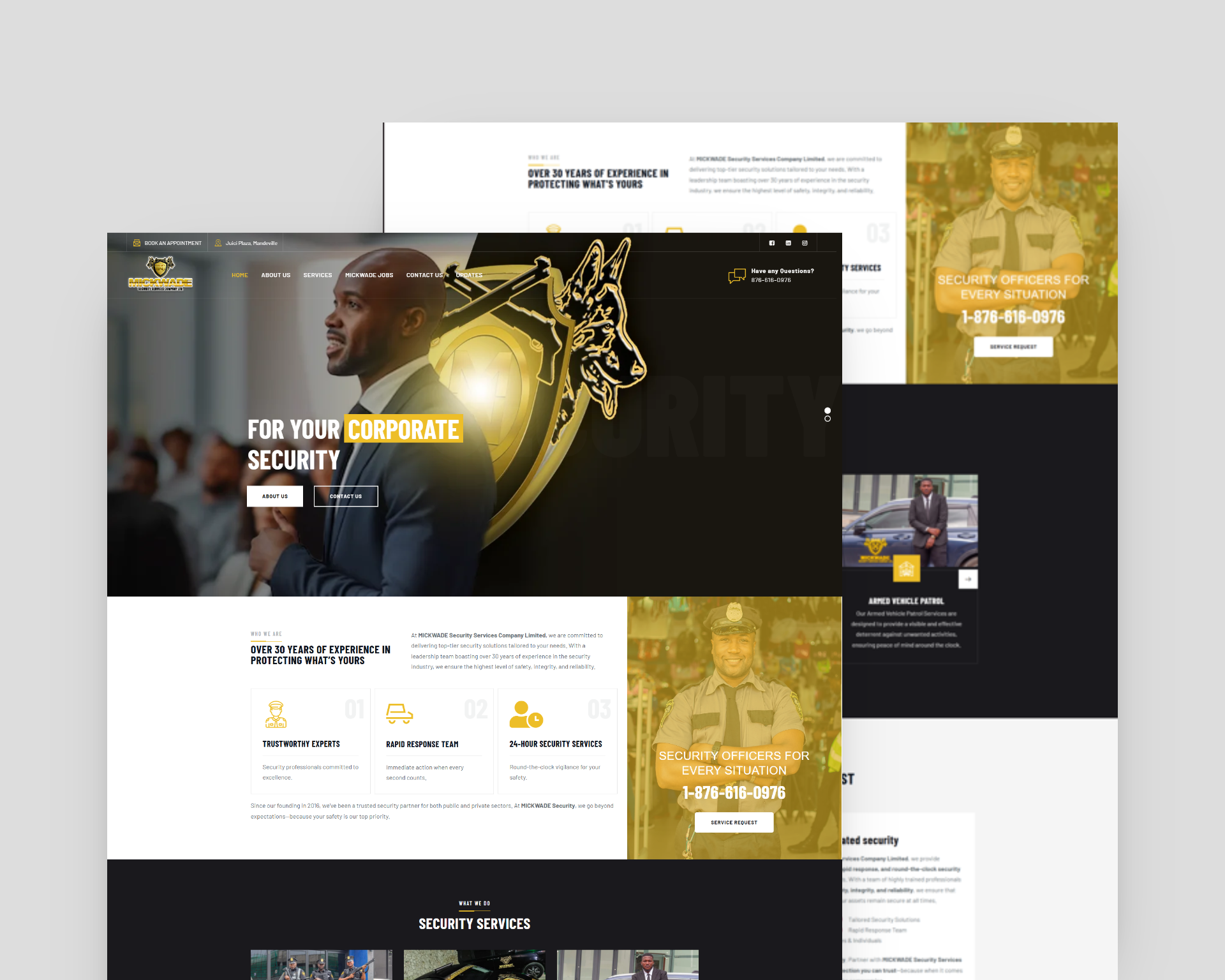 Mickwade Security Services website and digital marketing project