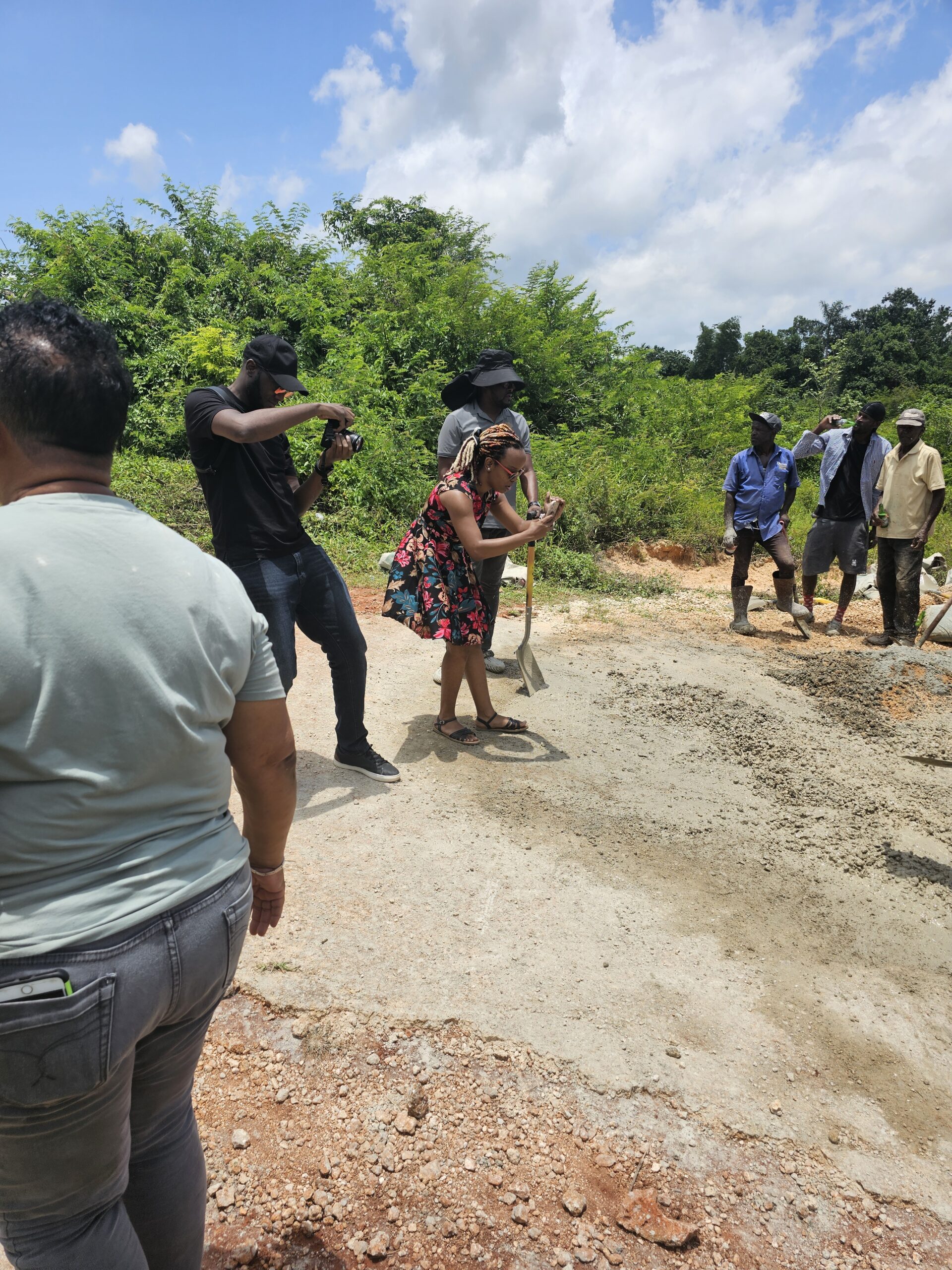 Real Biz Solutions team filming outdoors in Jamaica