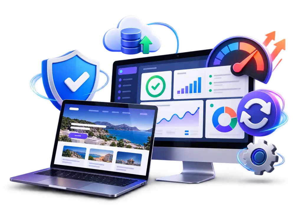 Website maintenance, protection and performance monitoring